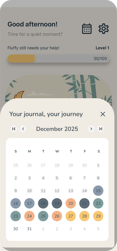 Evozen calendar visualizing your emotional patterns